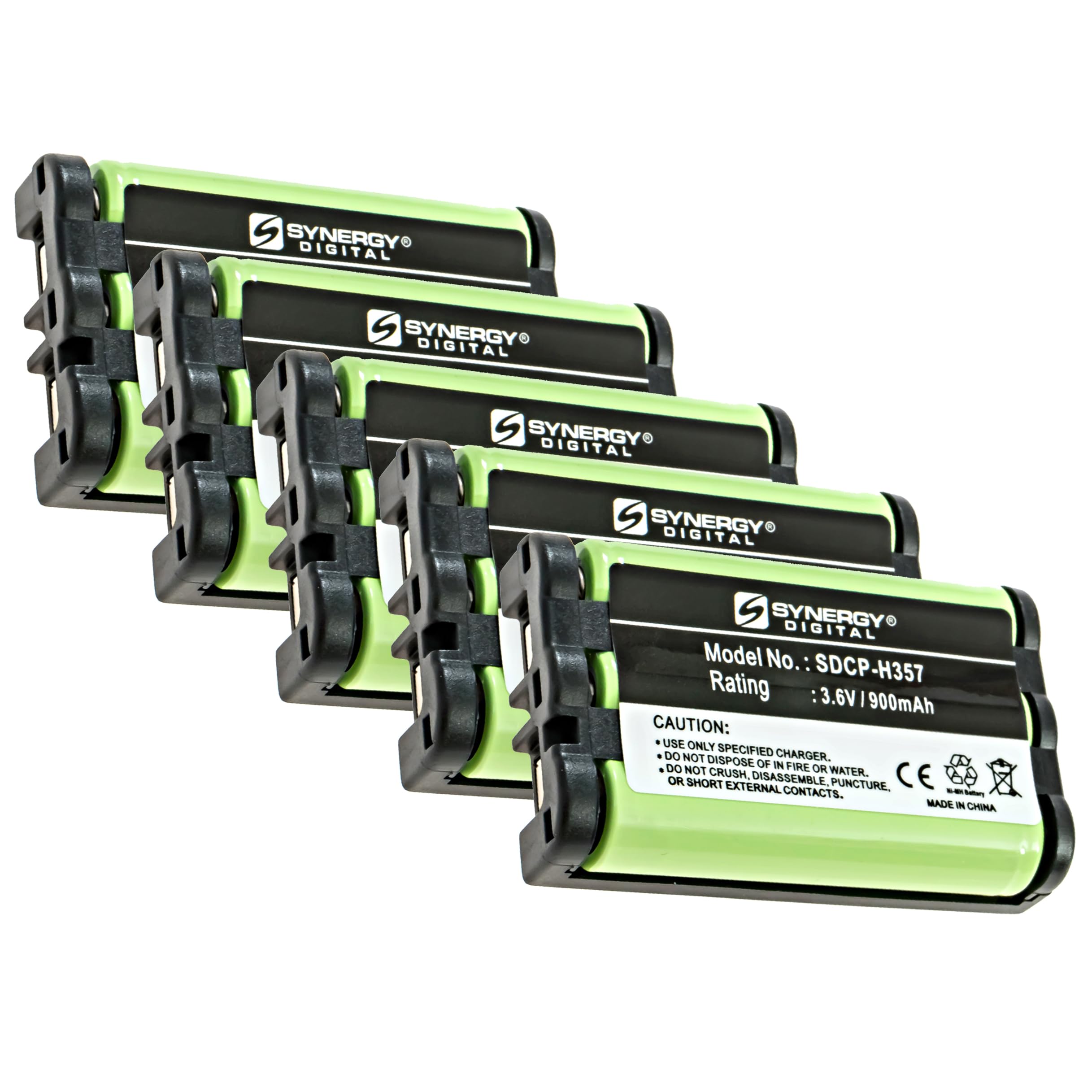 Synergy Digital Cordless Phone Batteries - 5-Pack Ni-MH 3.6V 800mAh Replacement for Sony TCX400 & Uniden BT-0003 | Perfect for Home & Office Cordless Phones