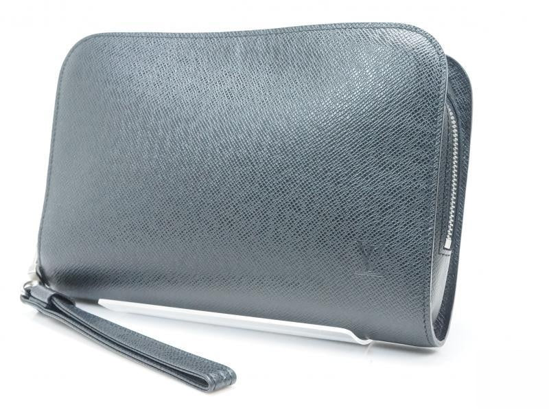 Authentic Pre-Owned Louis Vuitton Taiga Black Ardoise Pochette Baikal Clutch Bag Purse M30182 - Luxury Vintage Handbag for Women, Perfect for Evening Parties, Date Nights & Special Occasions