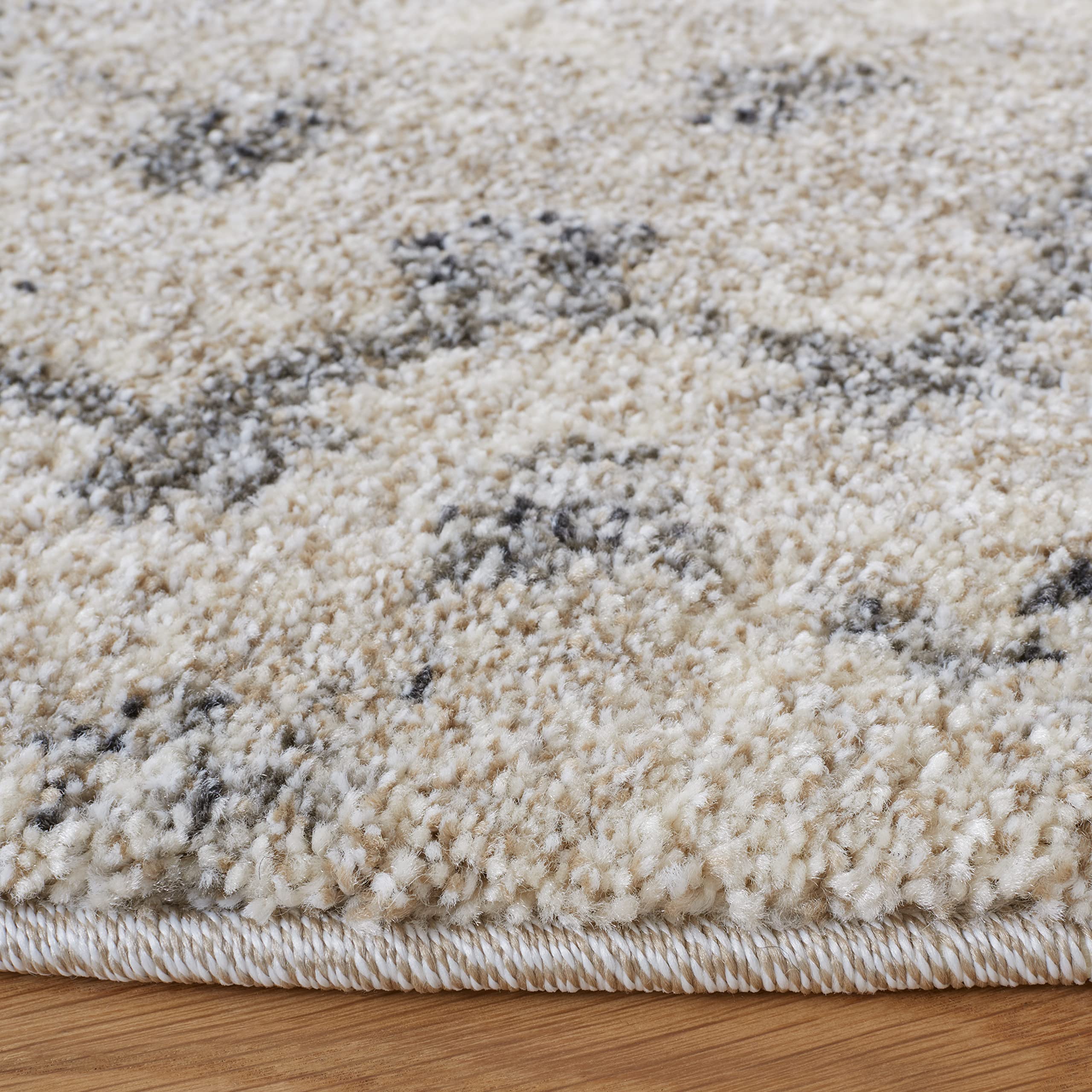 SAFAVIEH Retro Collection 6-Foot Round Cream & Grey Area Rug - Modern Abstract Non-Shedding Design for Dining Room, Living Room, Bedroom & Entryway - Perfect for Boho, Mid-Century & Contemporary Home Decor