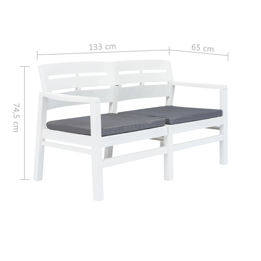 2-Seater Patio Bench with Cushions 52.4