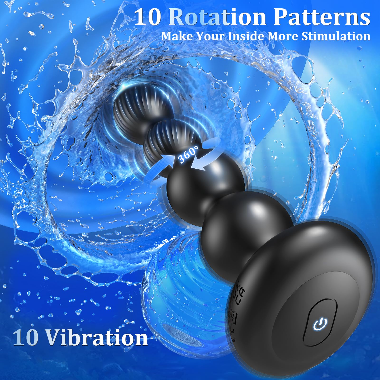360° Rotating Vibrating Anal Plug for Men - 10 Speed Prostate Massager with App & Remote Control, Adult Sex Toy for Male Pleasure | Perfect for Solo Play, Couples & BDSM Exploration