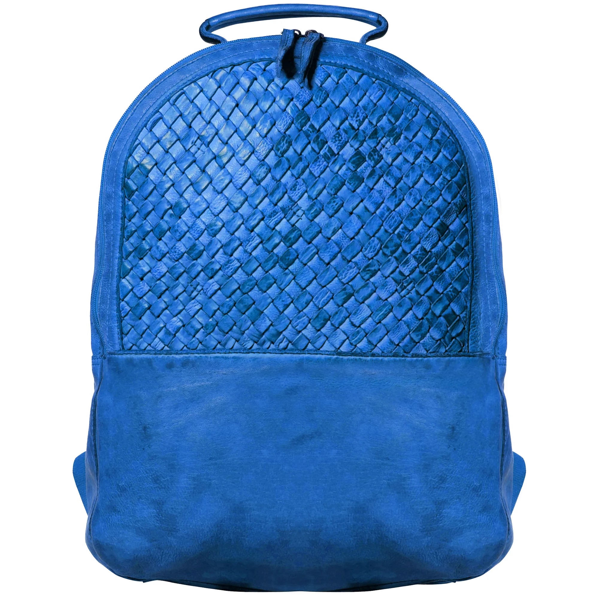 Stylish Blue Leather Laptop Backpack for Women - Perfect for Work, Travel & College | Water-Resistant & Spacious 15.6