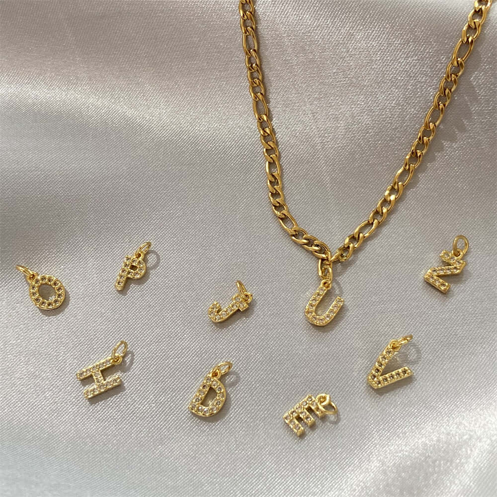 14K Gold Alphabet Charm Pendant Necklace - Personalized Initial Necklace for Women, Gift for Her | Perfect for Birthdays, Anniversaries & Everyday Wear (HSN701)