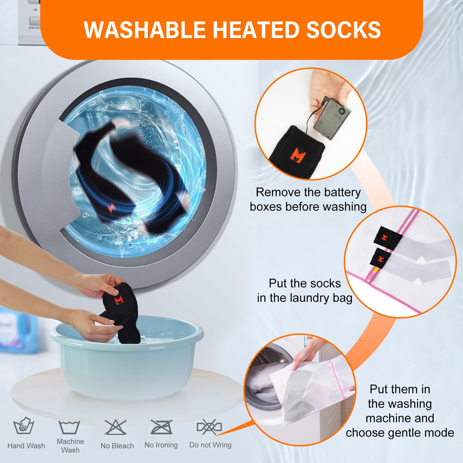 Electric Heated Socks for Men & Women - Rechargeable Battery Powered Winter Socks for Camping, Fishing, Cycling, Skiing & Outdoor Activities - Keep Feet Warm in Cold Weather