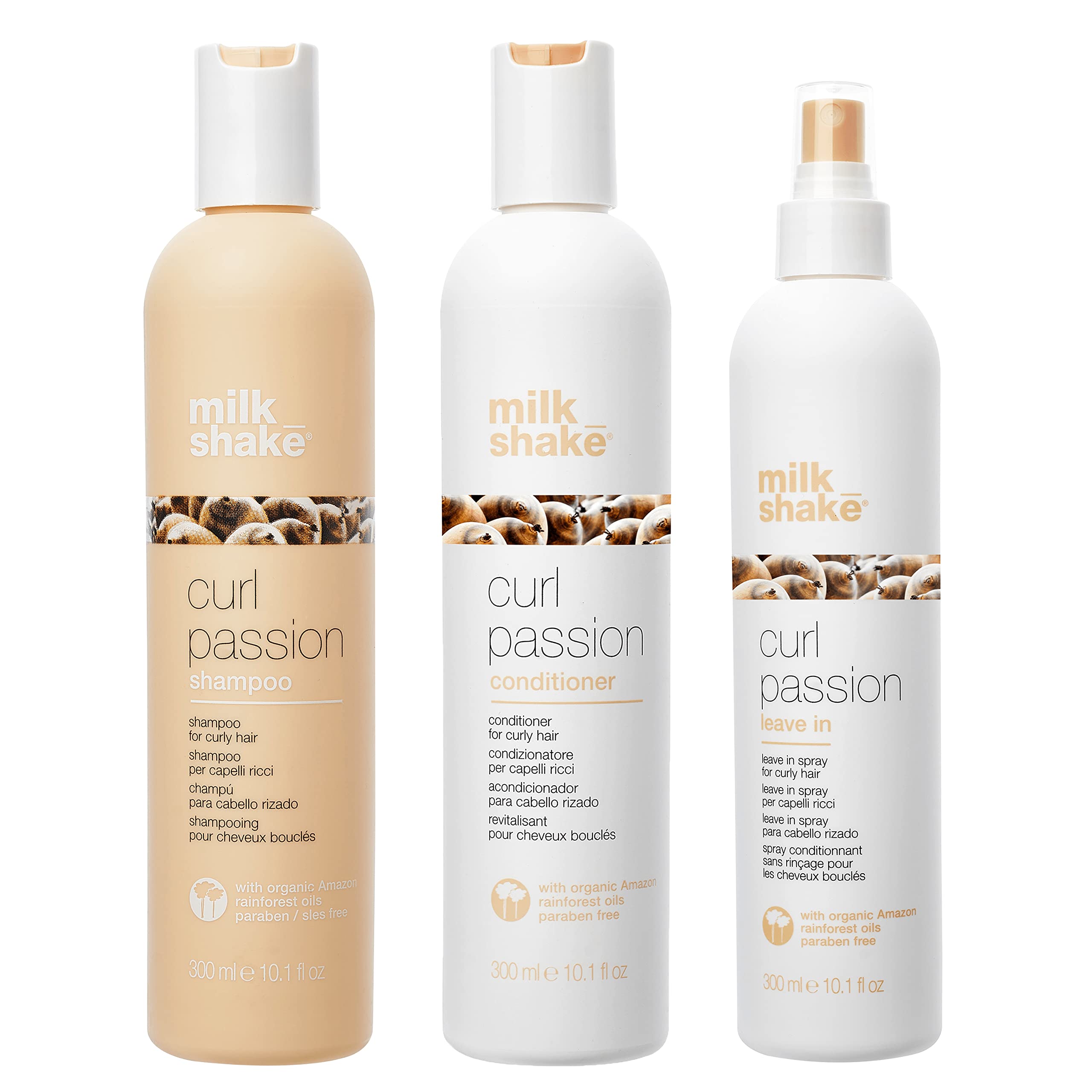 Milk Shake Curl Passion Shampoo & Conditioner Set - 10.1 oz (300ml) Hydrating Hair Care for Curly Hair - Includes Leave-In Treatment for Soft, Defined Curls - Perfect for Daily Use & Salon-Quality Results at Home