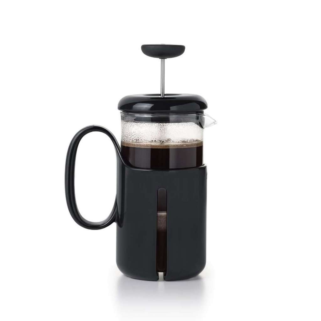 OXO Venture French Press Coffee Maker - 34oz Stainless Steel Insulated Travel Mug with Leak-Proof Lid for Camping, Office & Outdoor Adventures