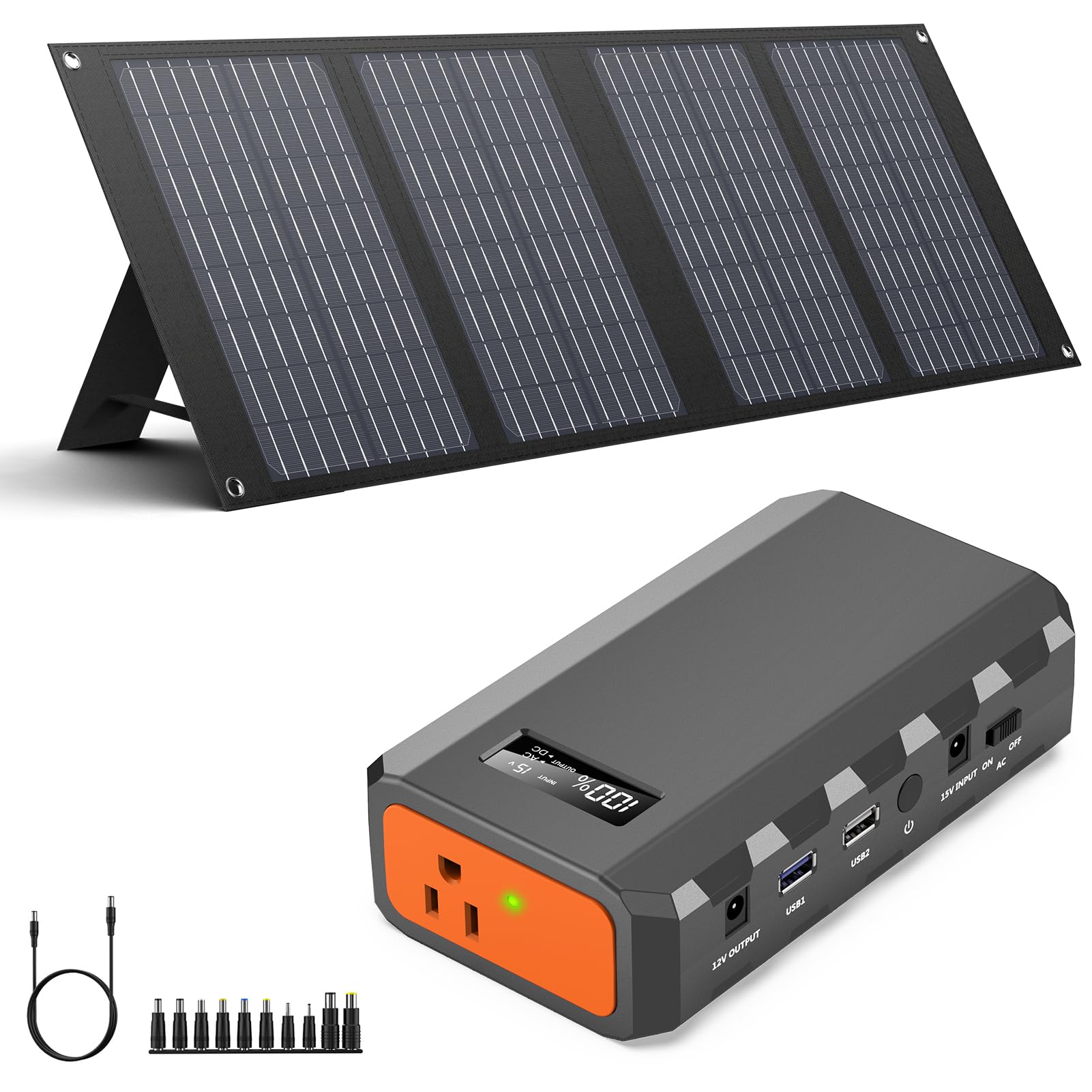 SinKeu 88.8Wh 65W Solar Powered Laptop Charger - Portable Power Bank for HP, Dell, MacBook, Notebooks & Laptops | Fast Charging Battery Pack for Travel, Camping & Outdoor Adventures