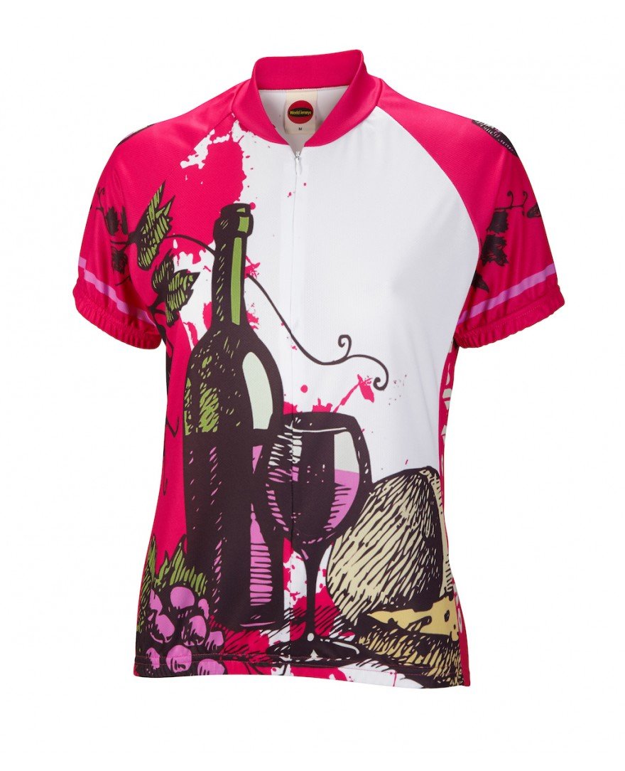 Women's Cycling Jersey for Wine Tasting - Breathable Bike Shirt with Pockets for Road Biking & Casual Wine Events