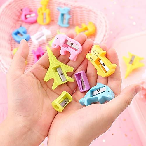 50 Pcs Bulk Cartoon Animal Shaped Plastic Pencil Sharpeners - Single Hole Manual Handheld Sharpener for School, Office & Home - Perfect for Classrooms, Art Projects and Office Supplies