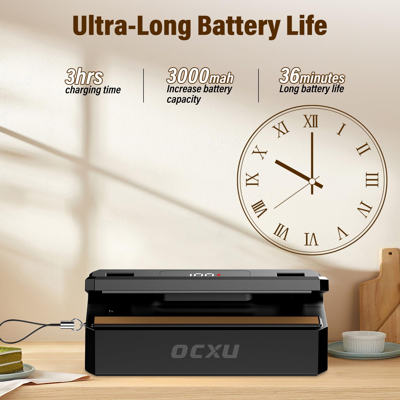 4-in-1 Mini Bag Sealer with 3000mAh Battery - Rechargeable Vacuum Food Sealer with Cutter, 5 Seal Modes & 3.8
