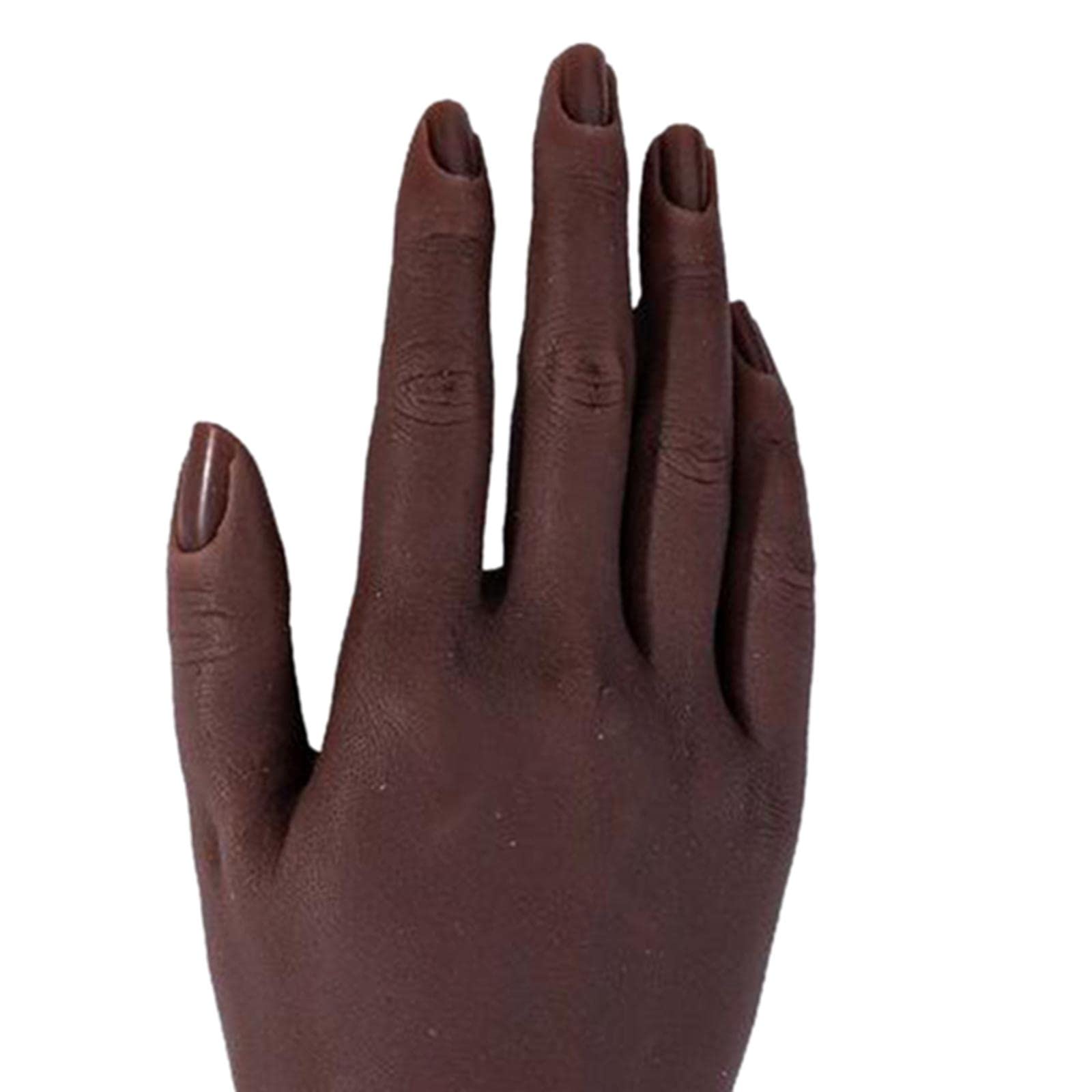 Barenx Realistic Practice Hand for Nail Training - Flexible Bendable Mannequin Hand with Visible Texture (Style 6) - Perfect for Nail Art Practice, Cosmetology Students & Salon Professionals