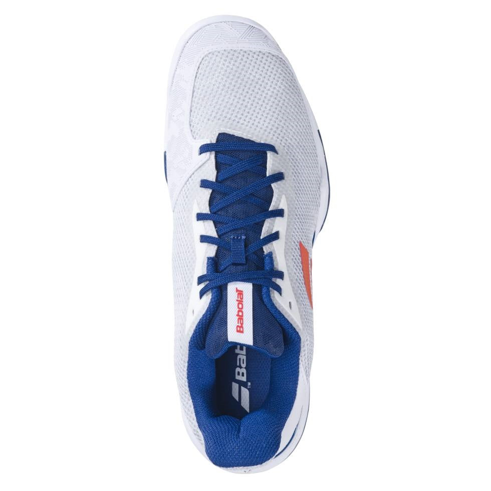 Babolat Jet Tere AC Men's Tennis Shoes - White & Blue | Lightweight Performance Court Shoes for Men | Perfect for Tennis, Pickleball & Casual Wear