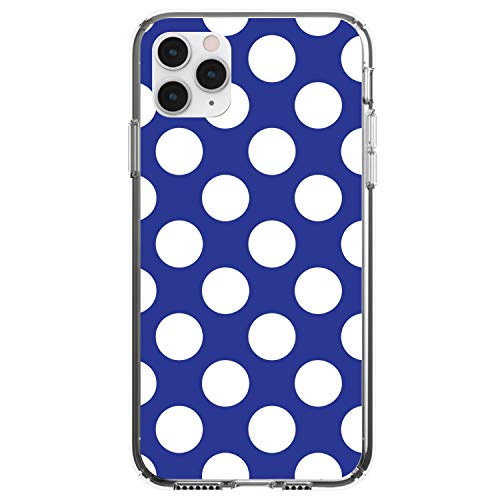 White & Dark Blue Polka Dots On Clear Case