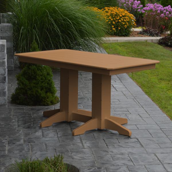 Eco-Friendly Recycled Plastic Rectangular Dining Table - Sustainable Outdoor/Indoor Furniture for Patio, Garden & Small Space Dining