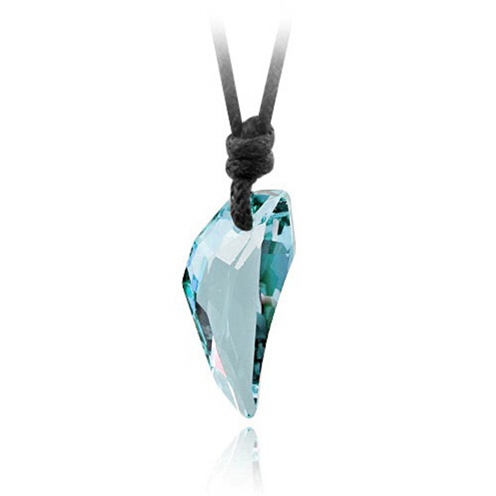 Austrian Crystal Wolf Tooth Pendant Necklace for Men - Genuine Leather Chain with 10 Color Options - Perfect for Outdoor Adventures, Gifts, and Casual Wear