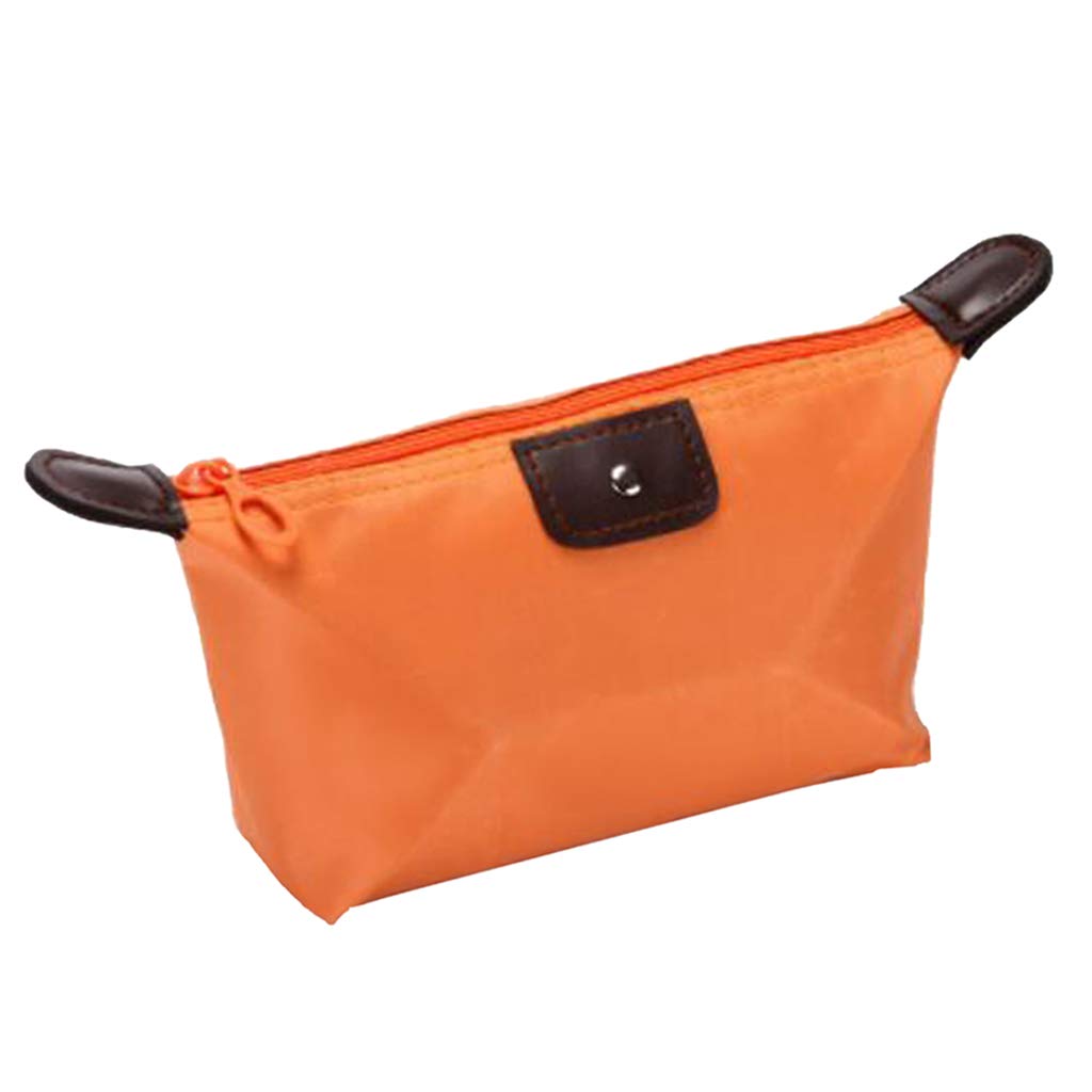 Waterproof Makeup Bag Travel Cosmetic Pouch - Orange Pencil Case for Toiletry & Beauty Essentials | Perfect for Travel, Gym, and Daily Organizer