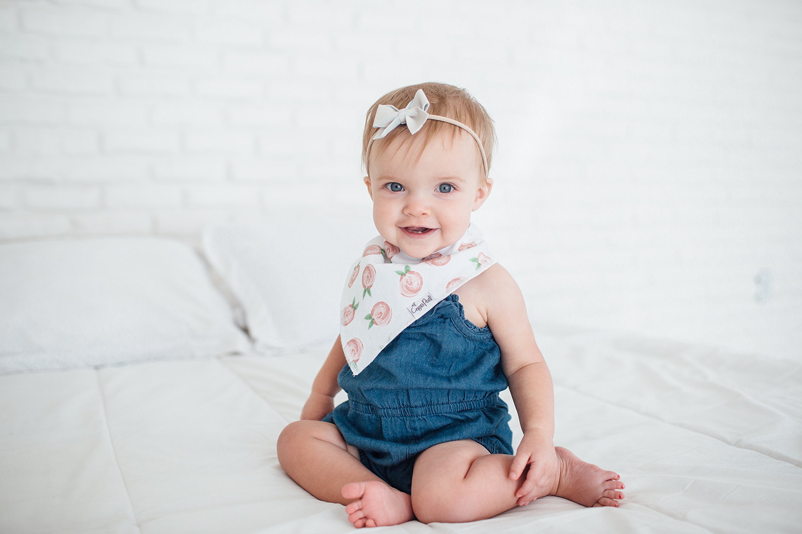 Copper Pearl Baby Bandana Drool Bibs 4-Pack - Soft Absorbent Teething Bibs for Girls, Rosie Set - Perfect for Drooling, Teething & Messy Meals