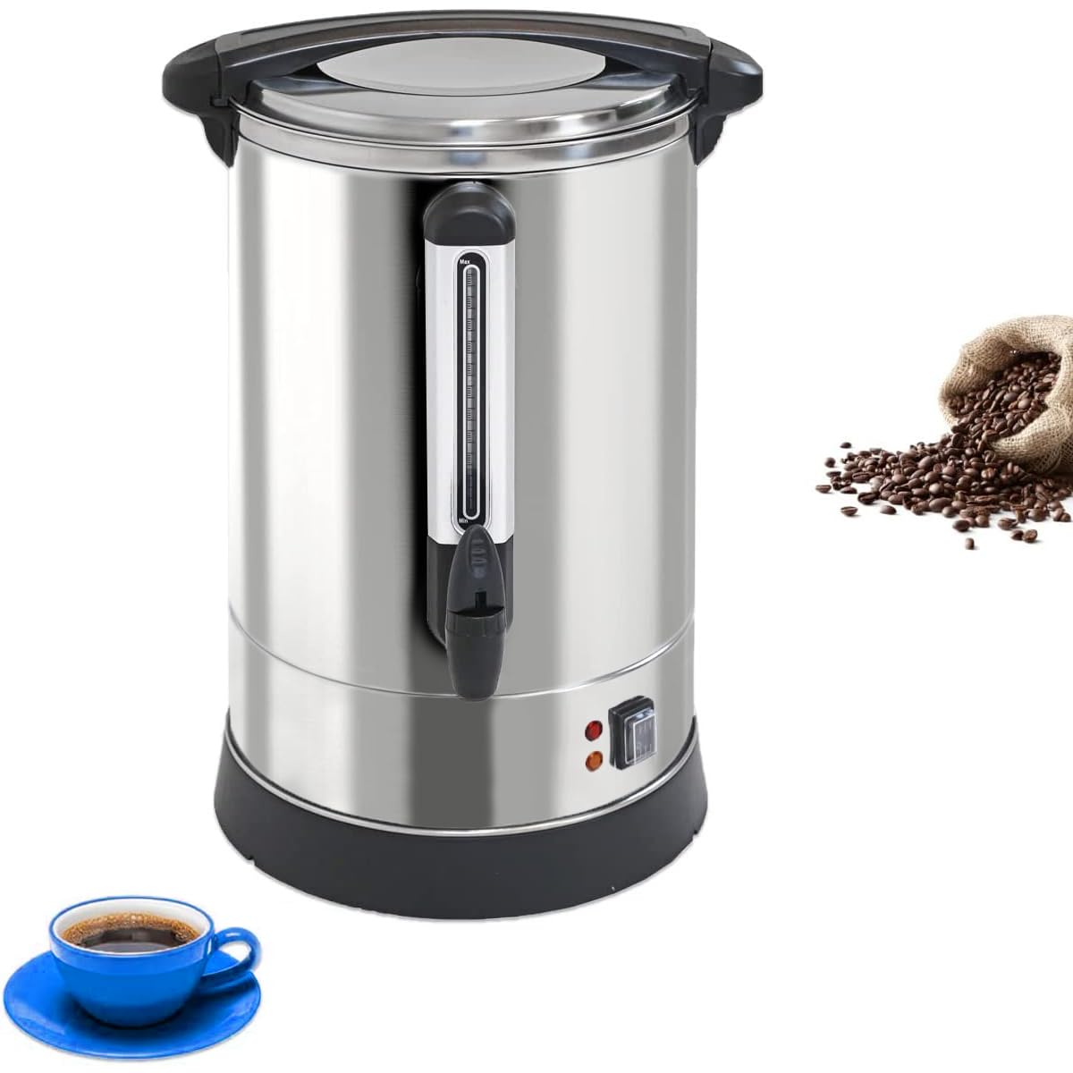 100-Cup XL Commercial Coffee Urn - Stainless Steel Brewer for Catering & Events | Large Capacity Hot Beverage Dispenser