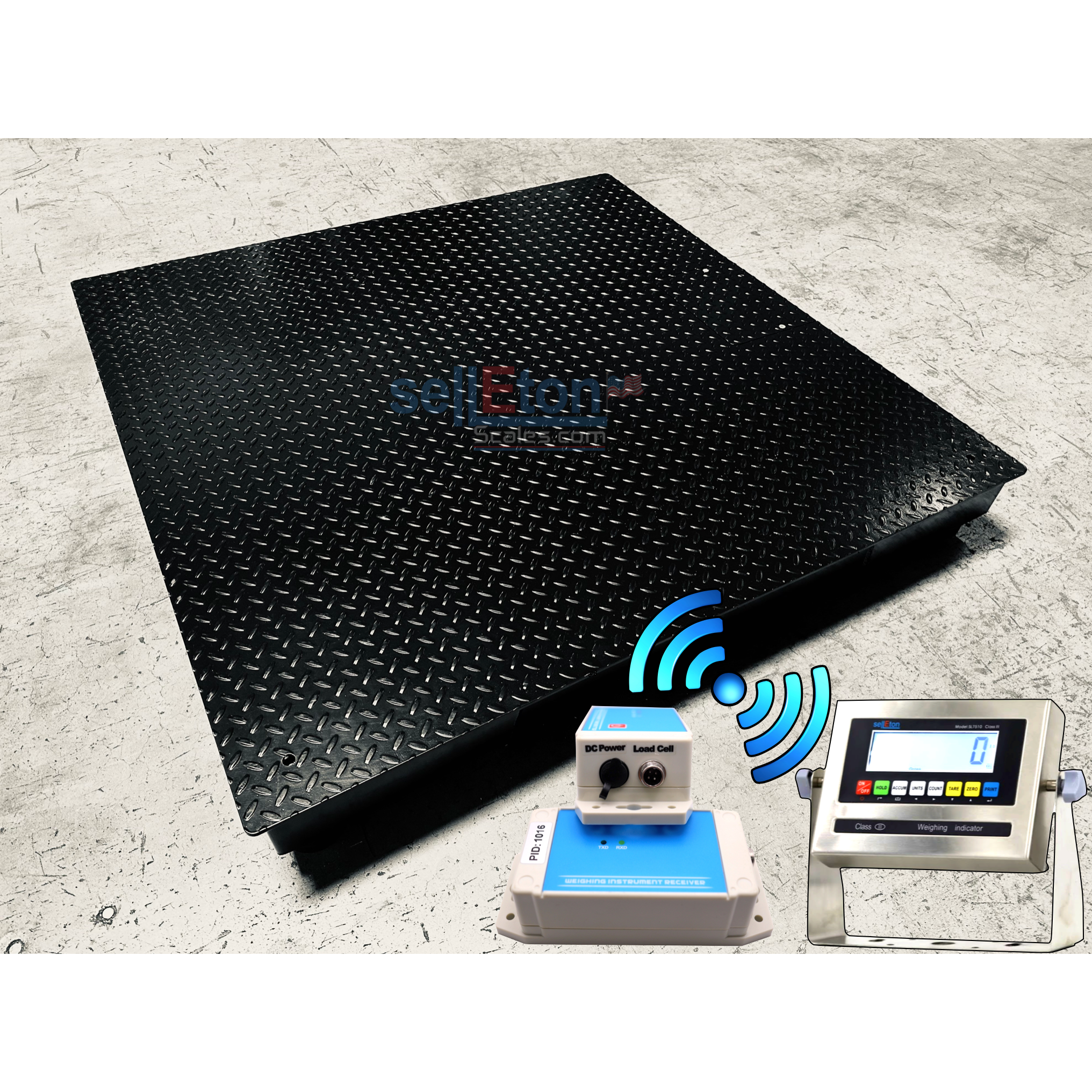 SellEton NTEP Certified SL 800 W (48x60) Wireless Industrial Floor Scale - Heavy-Duty Weighing Solution for Warehouses, Shipping & Logistics