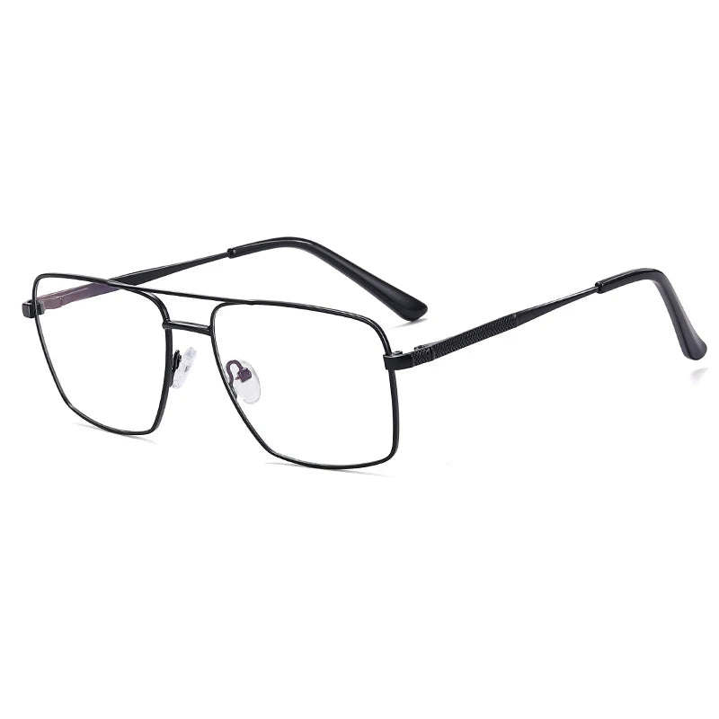 CCspace Unisex Full Rim Square Double Bridge Alloy Eyeglasses Frame 57288 - Stylish & Durable for Work, Reading & Fashion Accessories