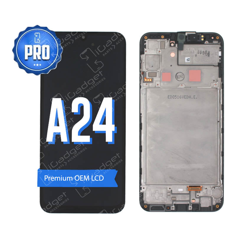 Original Samsung A24 LCD Screen and Digitizer Replacement with Middle Frame - OEM Quality - Perfect for DIY Phone Repairs and Screen Replacement at Home or Office