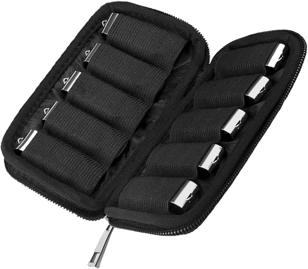 TATMOHIK USB Flash Drive Case - 10 Slot Memory Stick Storage Bag Organizer for USB Sticks, Thumb Drives, Jump Drives & Zip Drives (Black) - Perfect for Office, School & Travel Data Storage