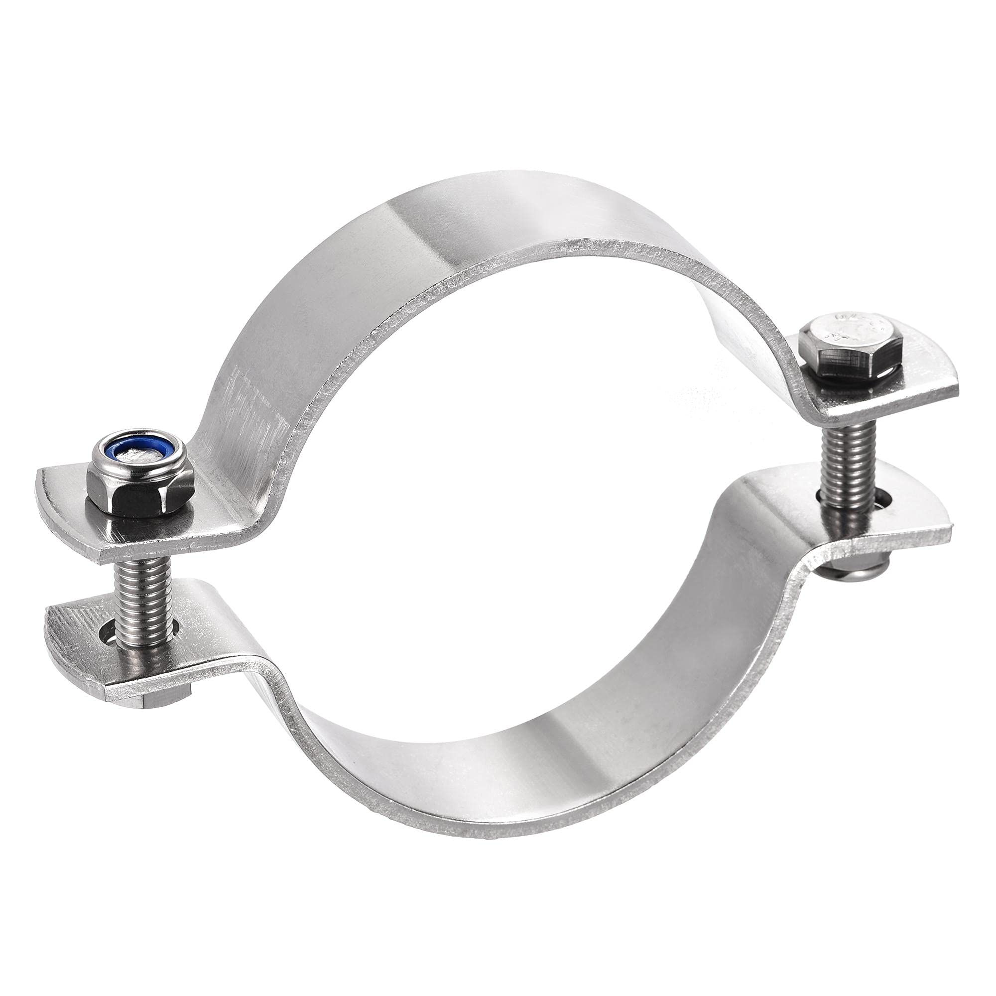 uxcell 304 Stainless Steel Pipe Bracket Clamp - Wall & Ceiling Mount Support for 97mm Pipes | Plumbing, HVAC & Industrial Pipe Installation
