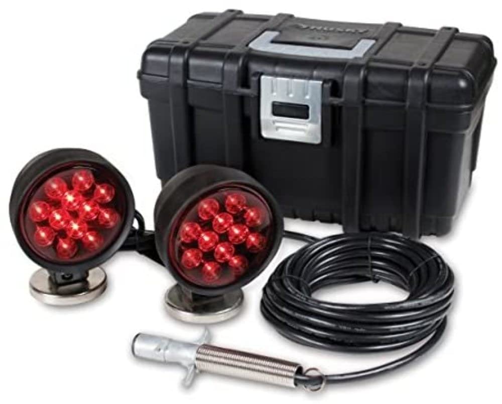 Heavy Duty LED Towing Lights for Trucks & Trailers - Waterproof Off-Road Light Bar with Carrying Case - Perfect for Night Driving, Camping & Emergency Use