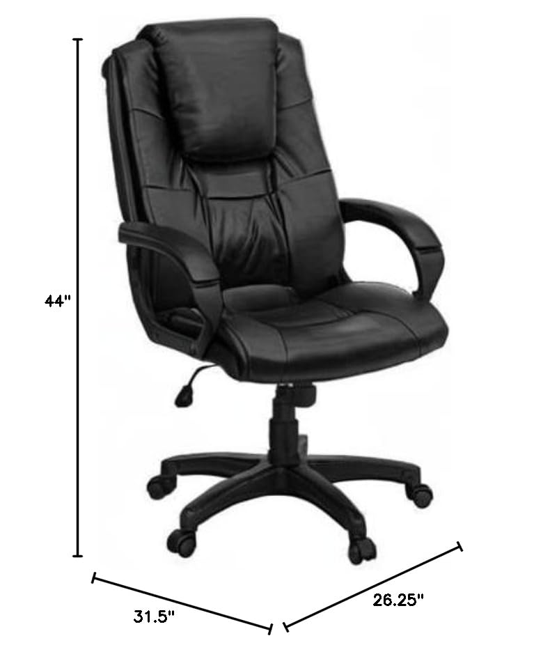 UrbanPro High Back Executive Office Chair - Ergonomic Black Leather Desk Chair for Home & Office - Perfect for Long Work Hours, Gaming, and Conference Rooms
