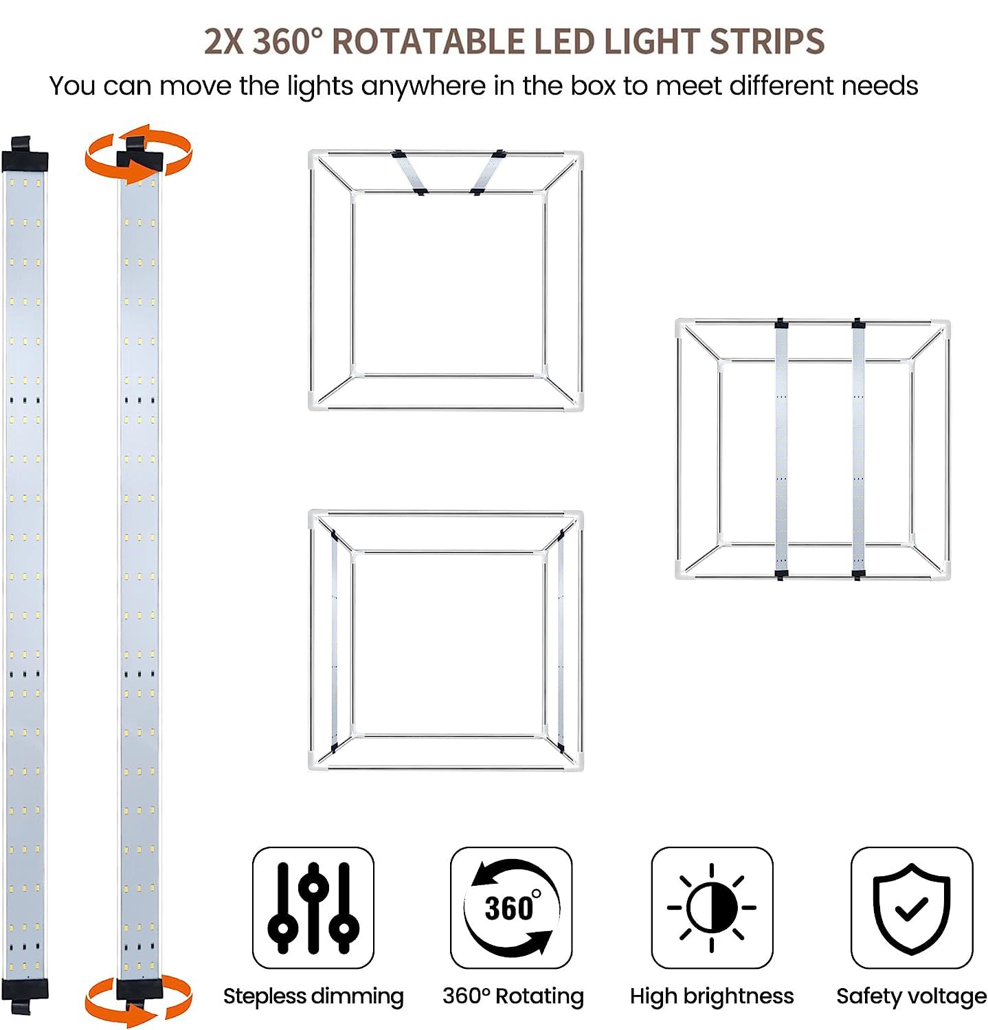 32x32 Inch GLZ Photo Studio Light Box Kit - Dimmable & Adjustable LED Lights, 6 Color Backdrops (White/Black/Orange/Blue/Green/Red) + Carry Bag - Perfect for Product Photography, Jewelry Display & Ecommerce Listings