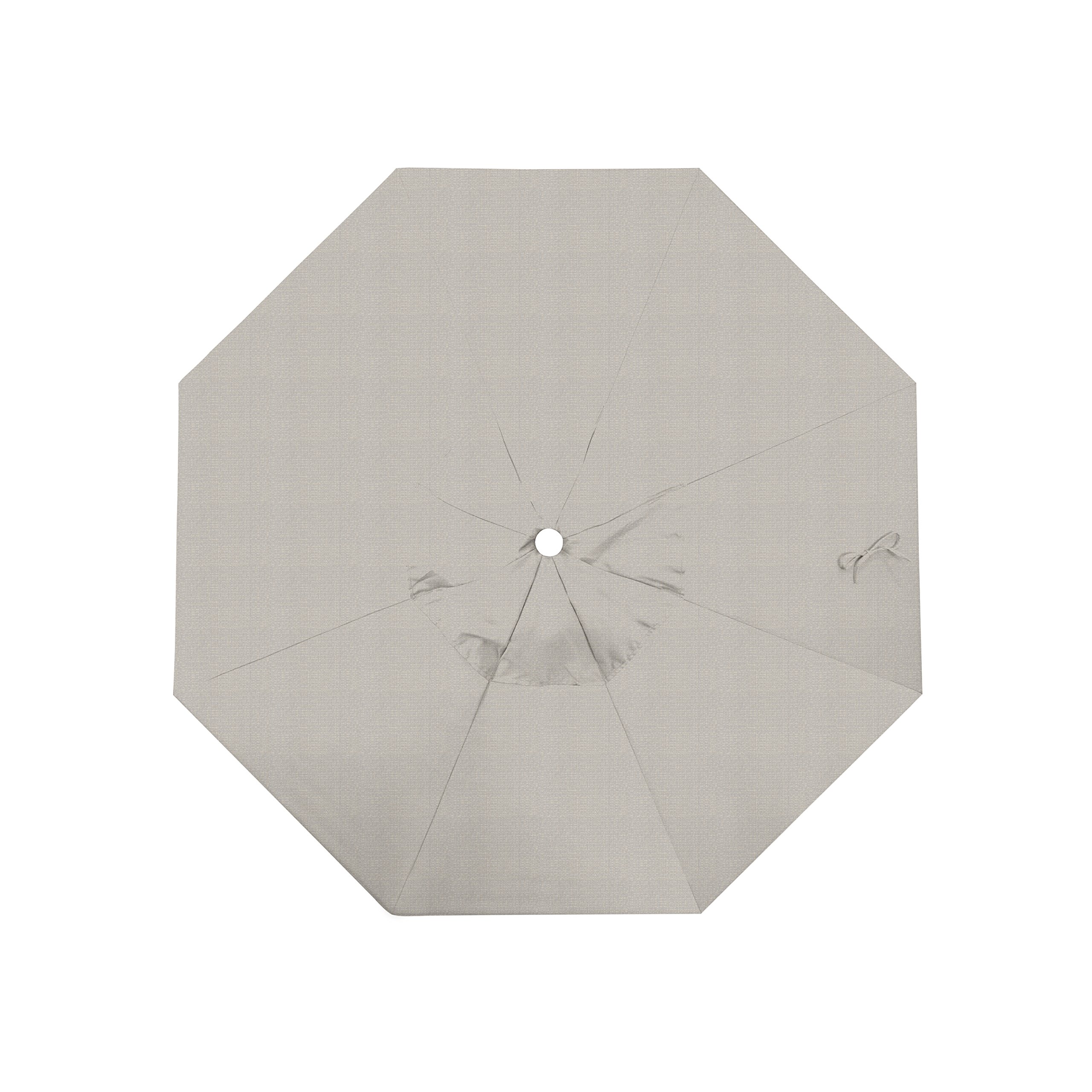 7.5' Round Patio Umbrella with Aluminum & Fiberglass Frame - Push Button Open, White Pole, Durable Olefin Woven Granite Fabric - Perfect for Outdoor Dining, Poolside Lounging & Backyard Relaxation