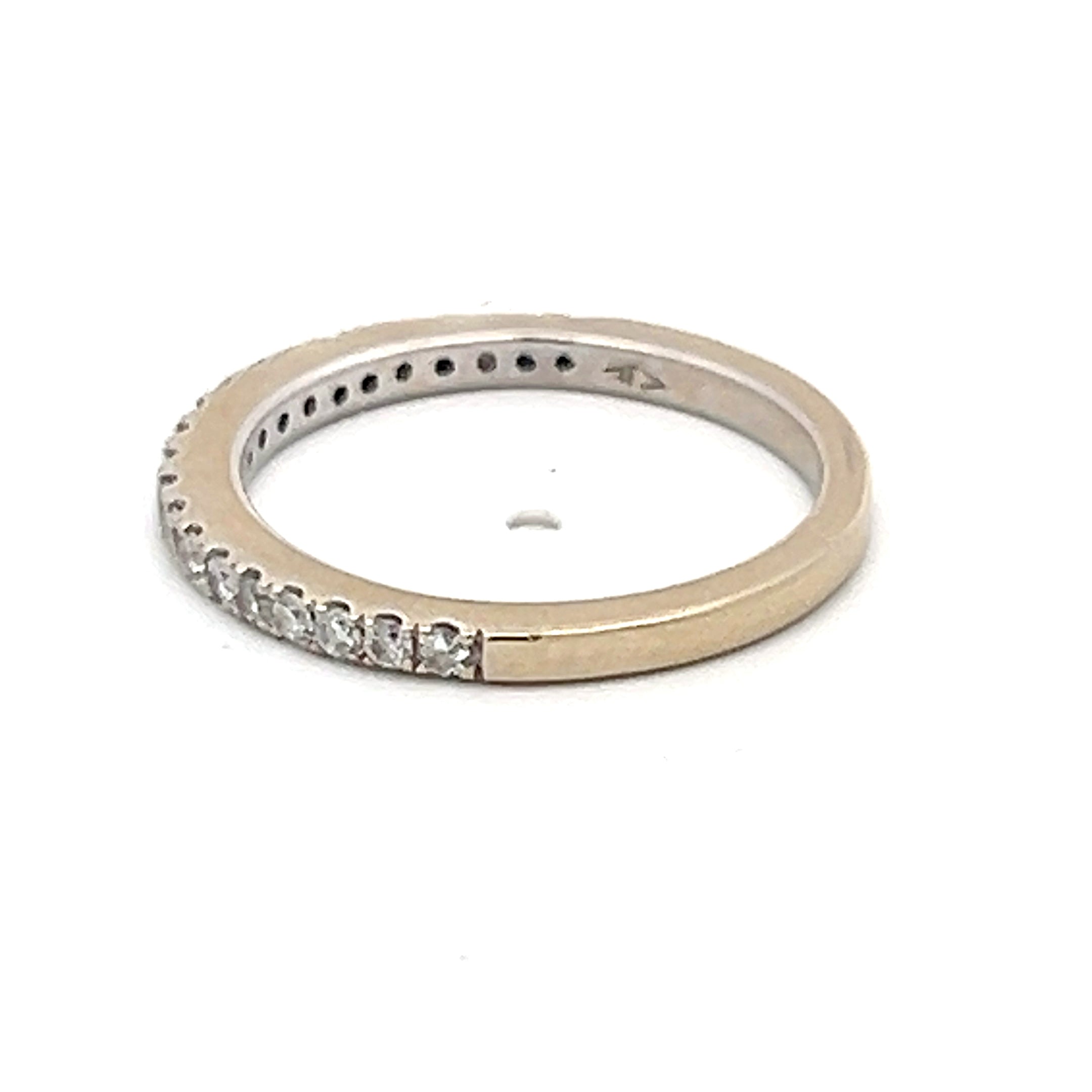 0.21 Carat Round Brilliant I VS2 Diamond 14K White Gold Half Eternity Wedding Band - Perfect for Engagement, Anniversary & Bridal Jewelry Gifts