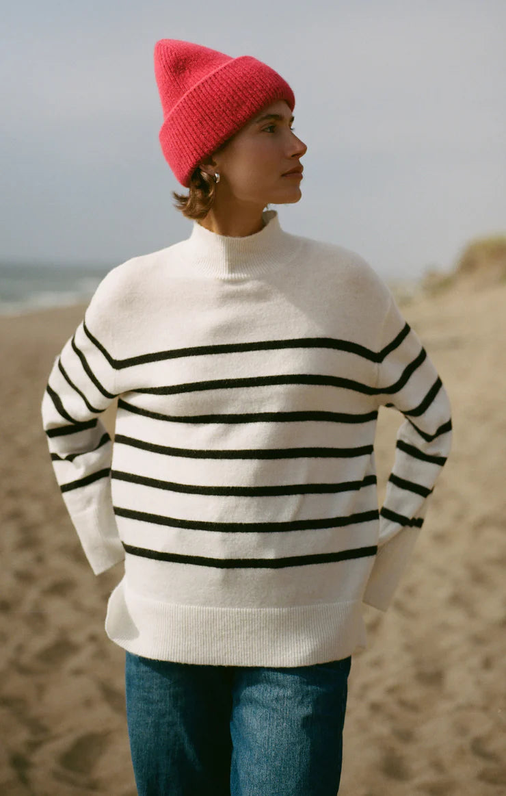 Z Supply Fin Stripe Sweater - Women's Casual Knit Pullover for Fall & Winter | Cozy Office Wear & Weekend Outfits