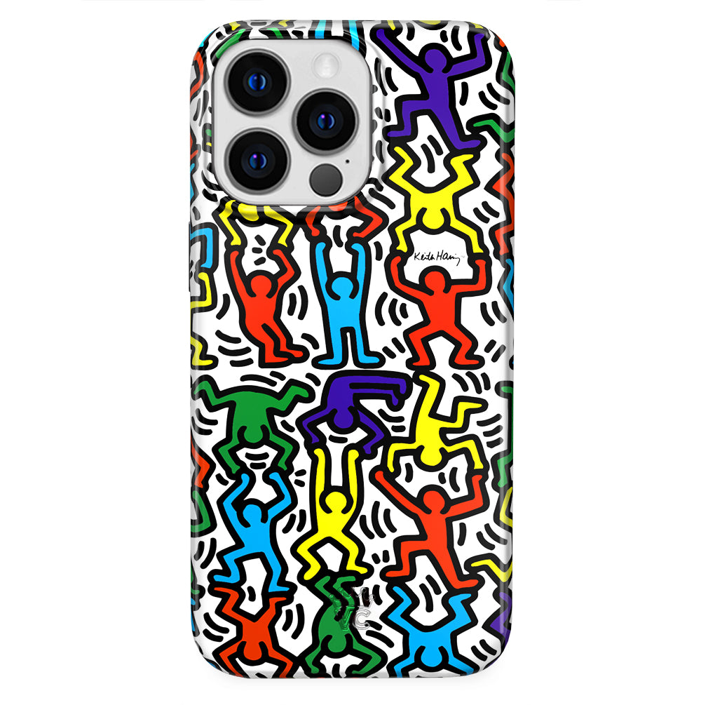 Keith Haring Rainbow Dancers iPhone Case - Artistic Protective Cover for iPhone 11/12/13/14/15 Pro Max - Vibrant Pop Art Design - Perfect for Fans, Artists & Trendy Accessories Lovers