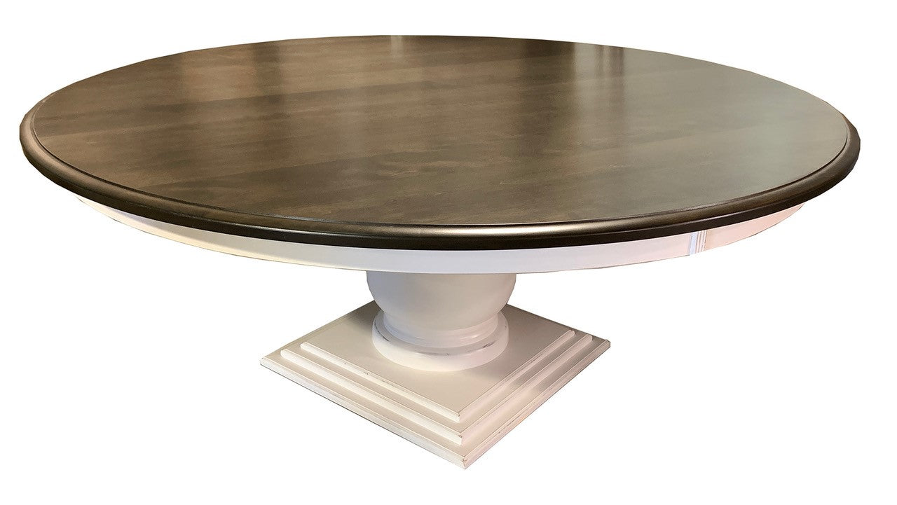 Victoria 72-Inch Round Pedestal Dining Table - Solid Wood Kitchen Table for 6-8 People - Perfect for Dining Room, Kitchen, or Breakfast Nook