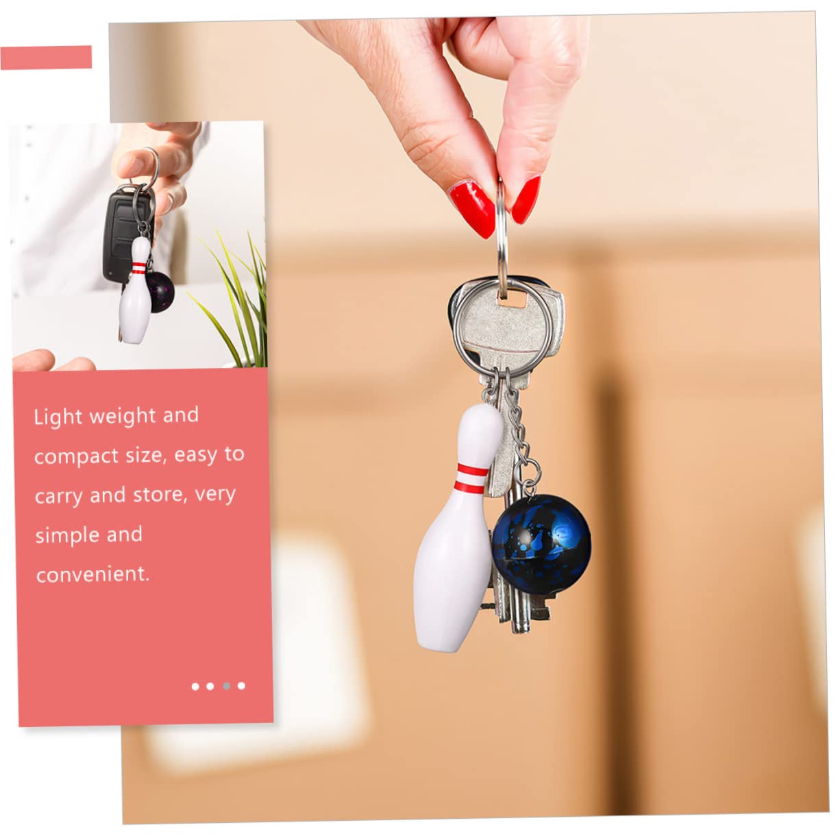 MOBUTOFU 36 Pcs Bowling Keychain Set - Metal Key Rings for Wallet, Jewelry, and Accessories - Perfect for Bowling Enthusiasts, Gifts, and Party Favors