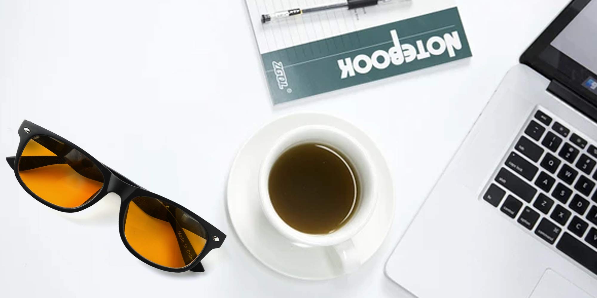 Blue Light Blocking Amber Glasses for Better Sleep - Wayfarer Style Orange Tinted Nighttime Glasses to Improve Sleep Quality & Boost Melatonin Production - Perfect for Nighttime Use, Screen Time & Relaxation Before Bed