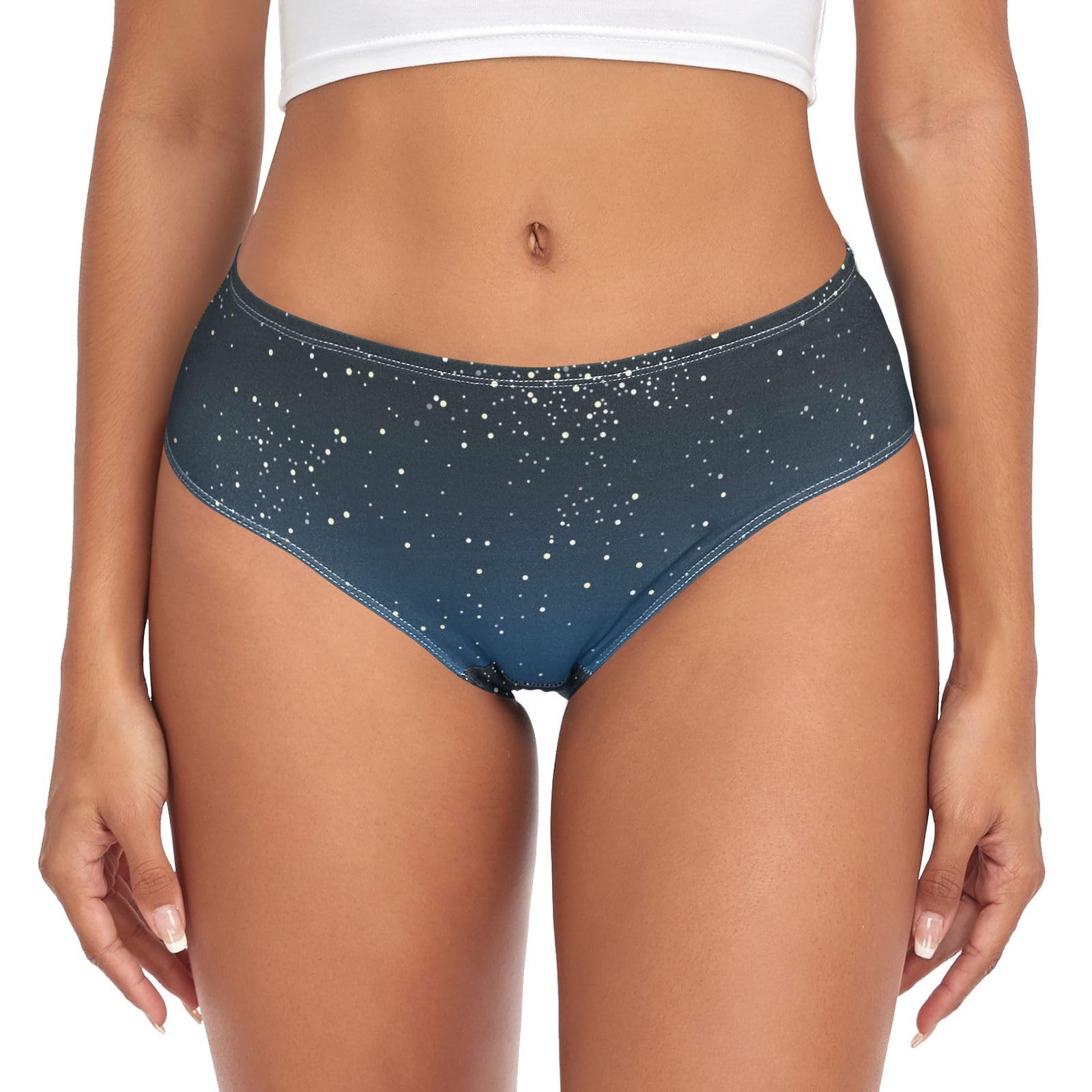 Breathable Soft Women's Underwear Briefs - Polka Dot & Starry Sky Design, Colorful Medium Multi-Pack for Comfortable Sleep & Lounge Wear