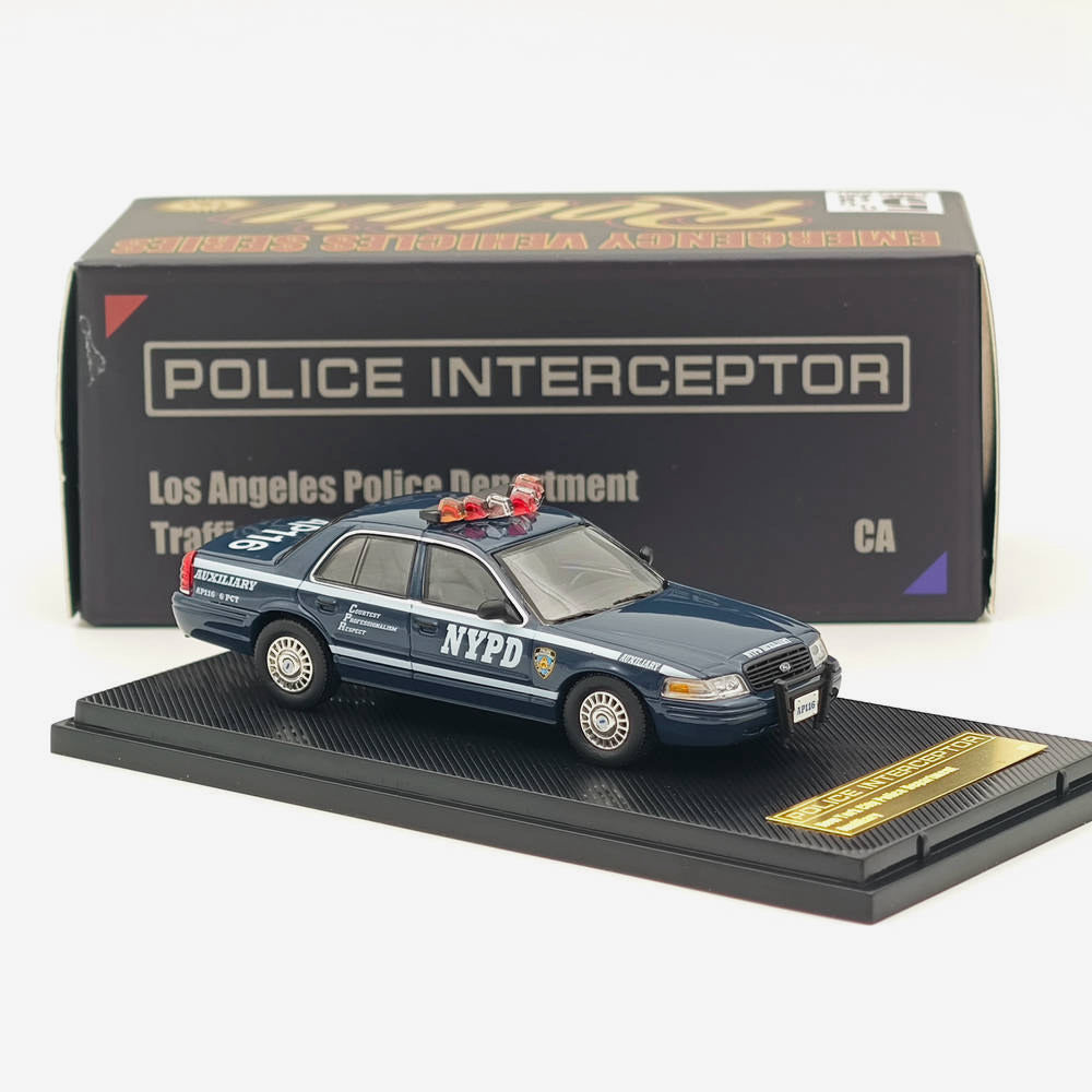1:64 Ford CV NYPD & LAPD Police Car Diecast Model - Collectible Miniature Toy for Hobbyists & Gift Lovers - Perfect for Display, Role Play & Car Enthusiasts