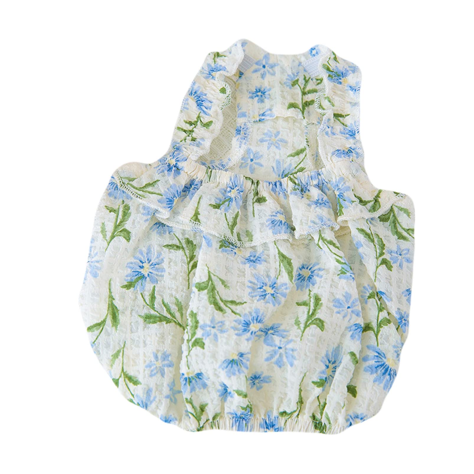 Cute Floral Sling Dress for Small Dogs & Cats - Summer Sleeveless Plaid Puppy Skirt | Thin & Breathable Pet Clothes for Outdoor Walks & Playtime