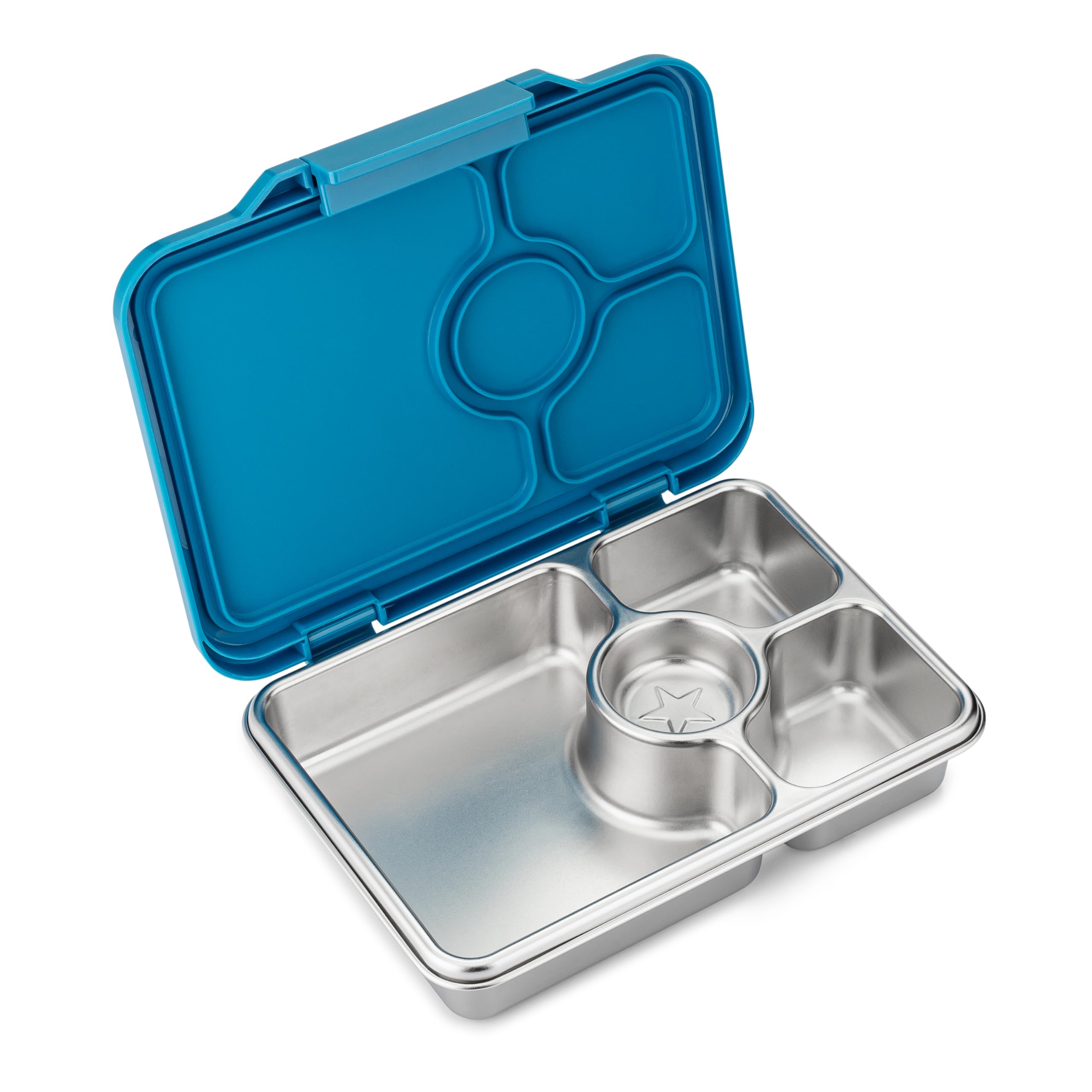 Yumbox Prêt Stainless Steel Bento Box - Leakproof Lunch Container with Sandwich Tray, Eco-Friendly & Durable (Glitter Blue) | Perfect for School, Office, Picnics & Travel