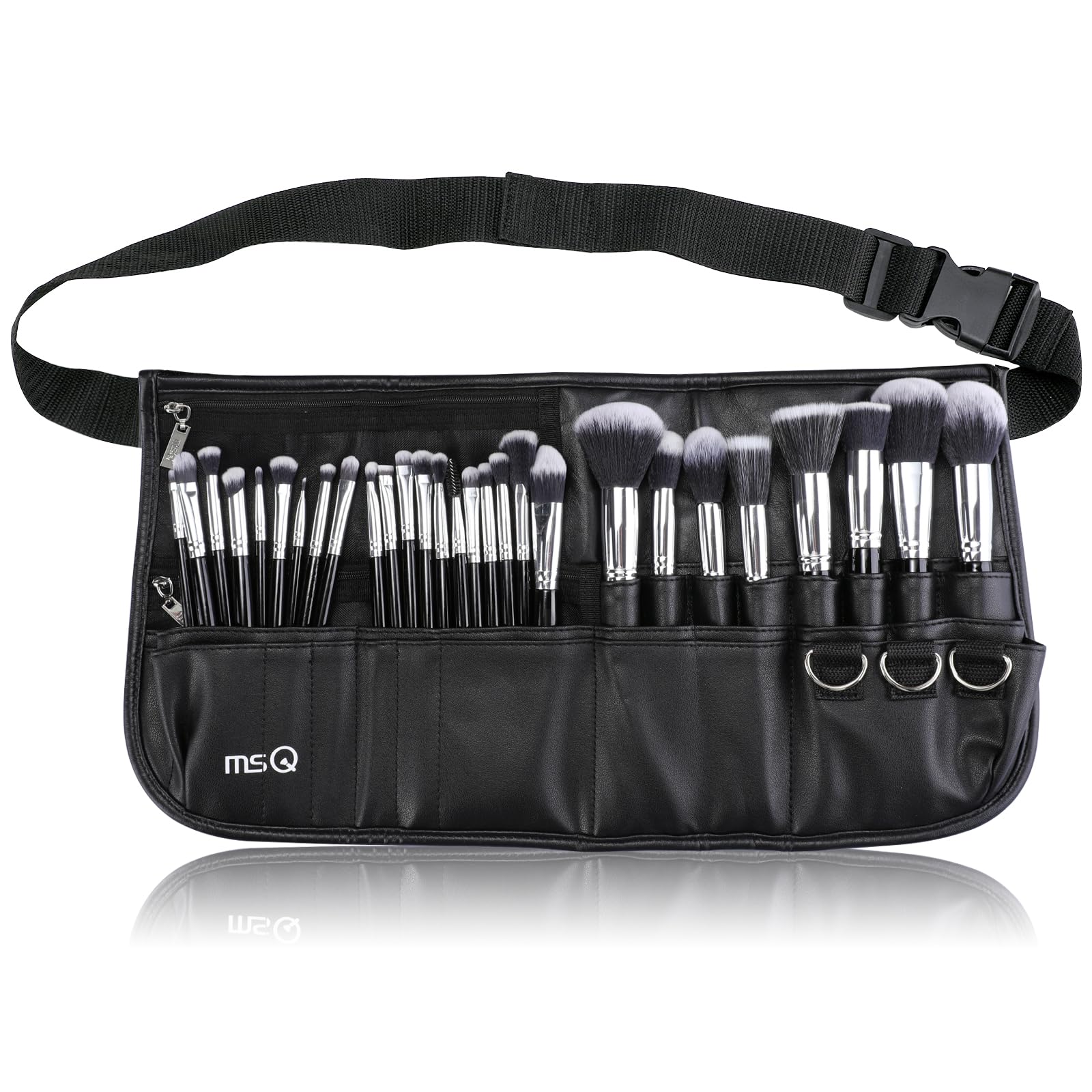 MSQ 29-Piece Professional Makeup Brush Set with Waist Belt Bag - Foundation, Powder, Cream, Liquid & Eye Brushes for Women, Girls & Artists | Perfect for Travel, Holiday Gifts & Everyday Makeup Application