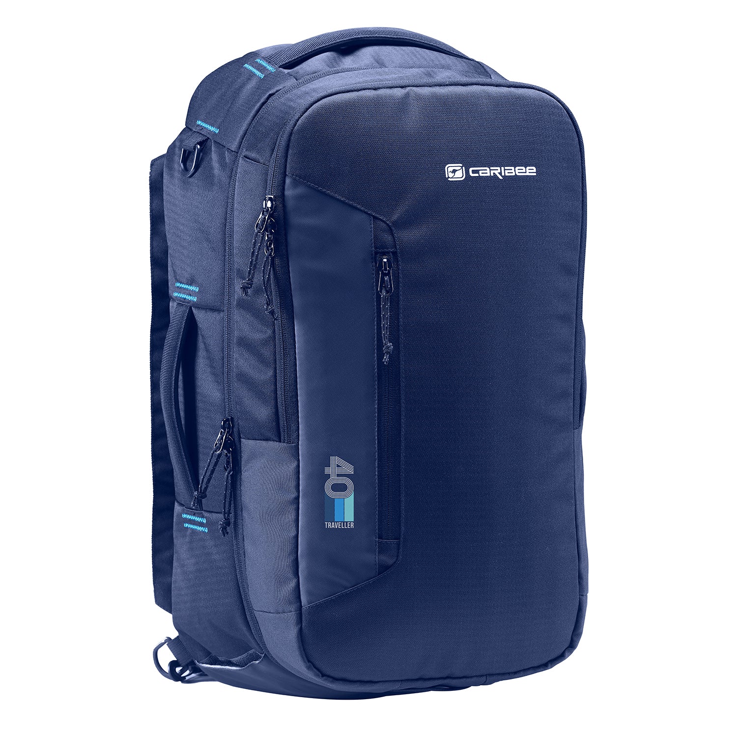 Caribee 69061 TRAVELLER 40 Multipurpose Carry-On Bag & Backpack - Navy Blue | Perfect for Travel, Hiking & Daily Commute