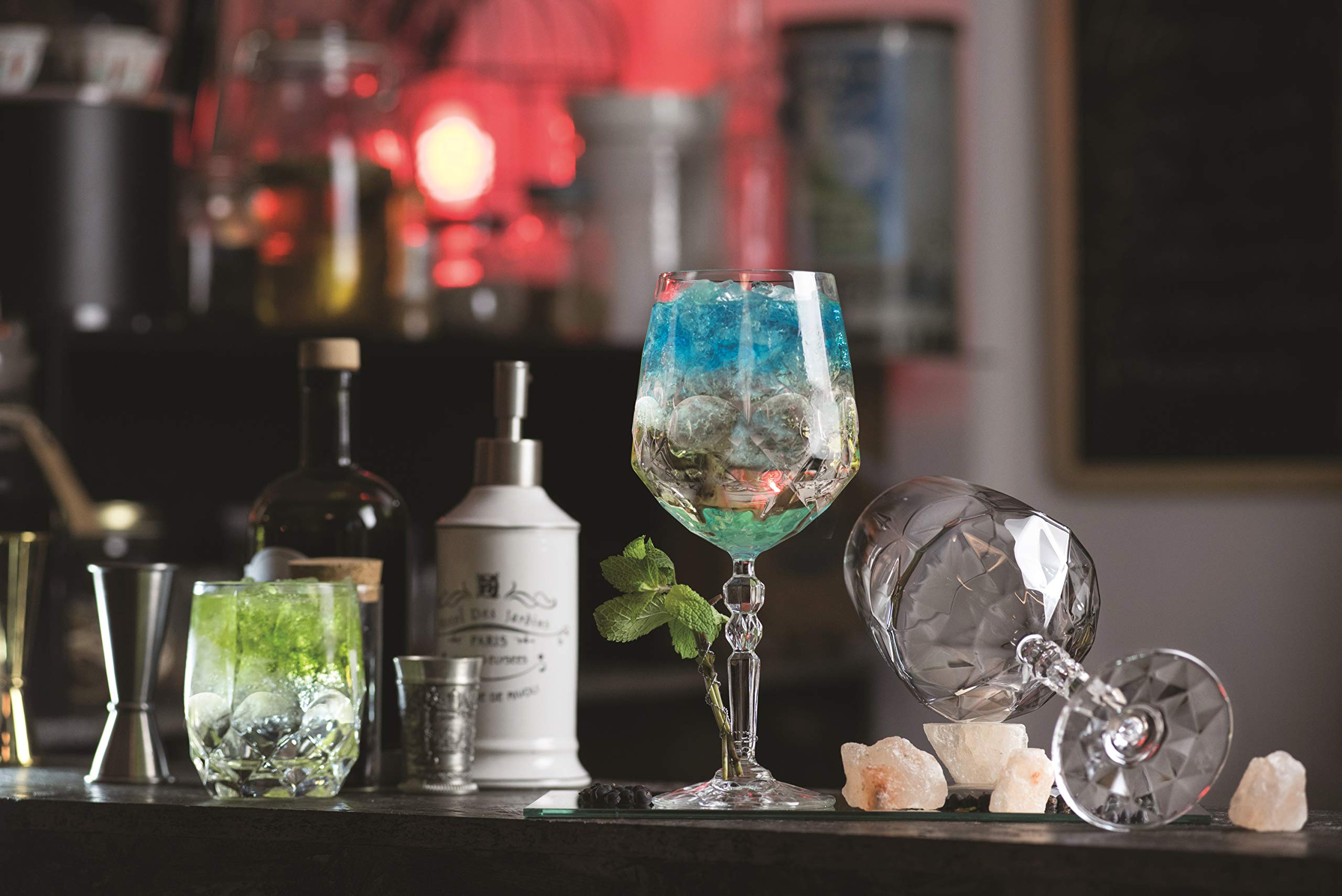 Premium Barksi Goblet Set of 6 - 20oz Elegant Stemmed Wine Glasses for Red Wine, Aperitif & Water - Crystal-Like European Glassware - Perfect for Dinner Parties, Weddings & Home Entertaining