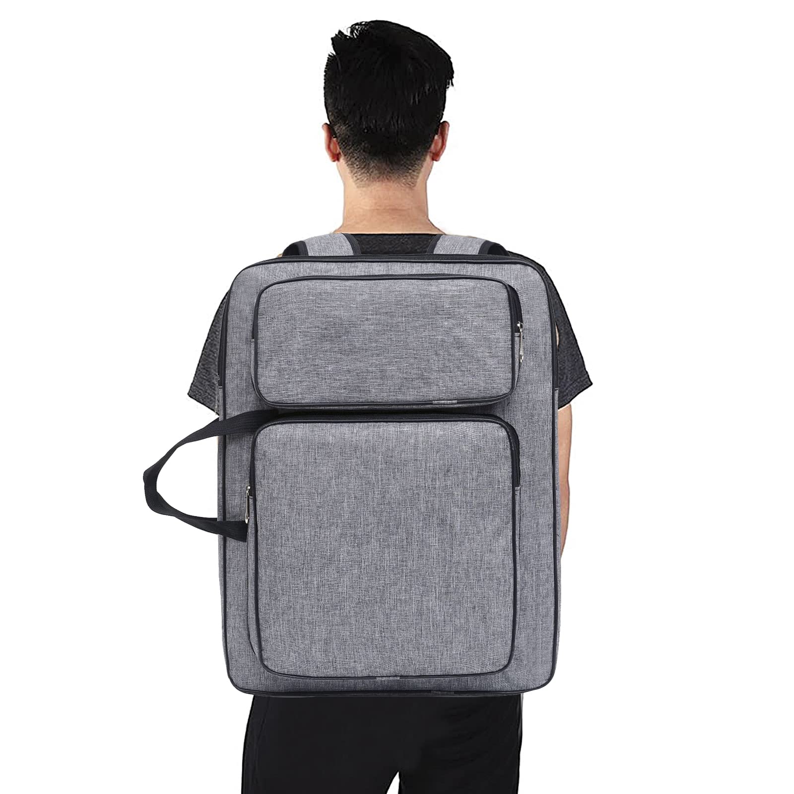 Professional 8K Artist Portfolio Backpack - Waterproof Art Storage Bag with Adjustable Drawing Board, 19.7”x14.6”x2.4” Gray - Perfect for Painting, Drawing & Sketching Supplies - Ideal for Art Students, Professionals & Outdoor Creatives