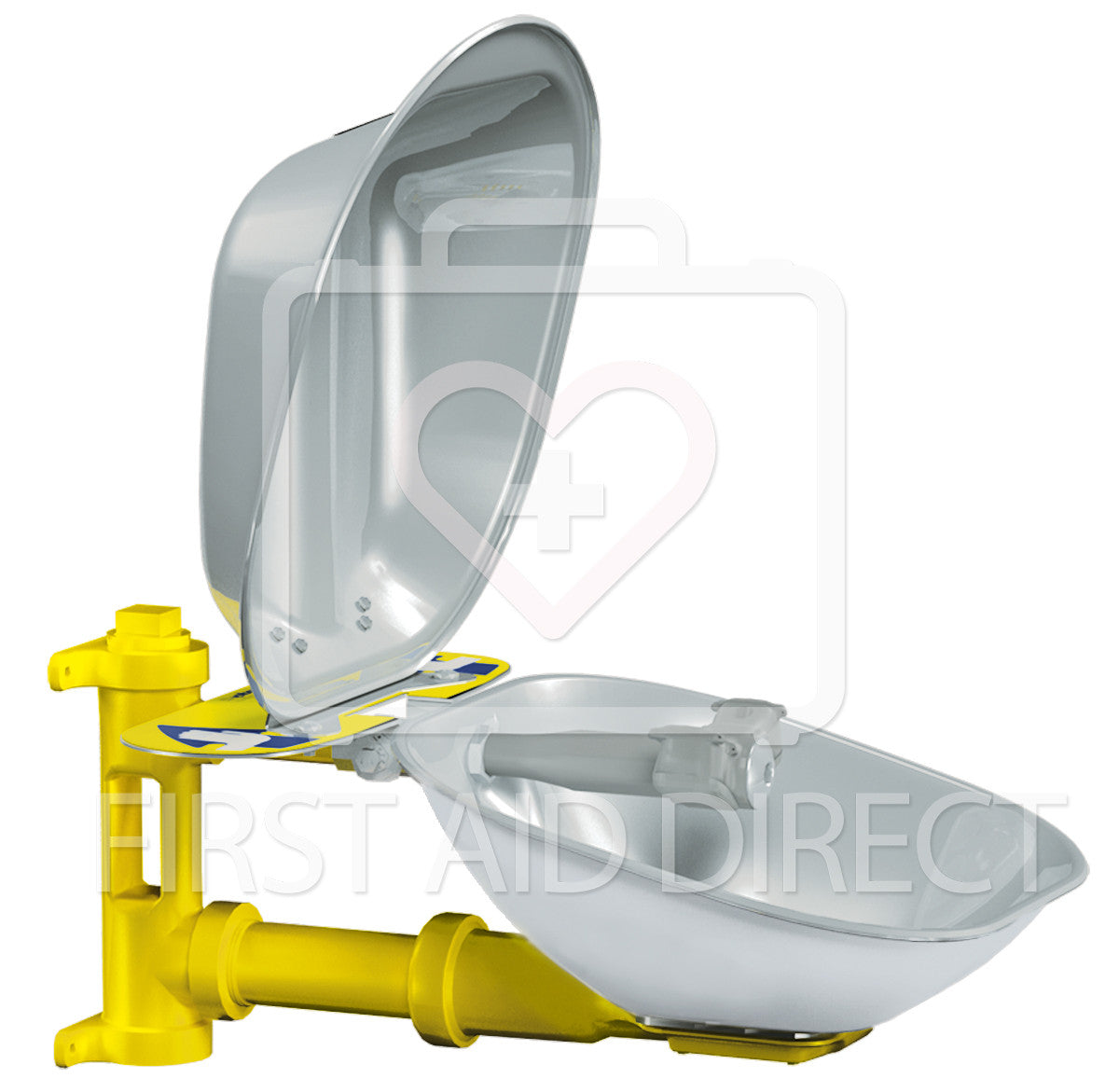 Bradley Emergency Eye Wash Station with Stainless Steel Bowl & Cover - Wall Mounted Safety Equipment for Laboratories, Factories & Chemical Workplaces