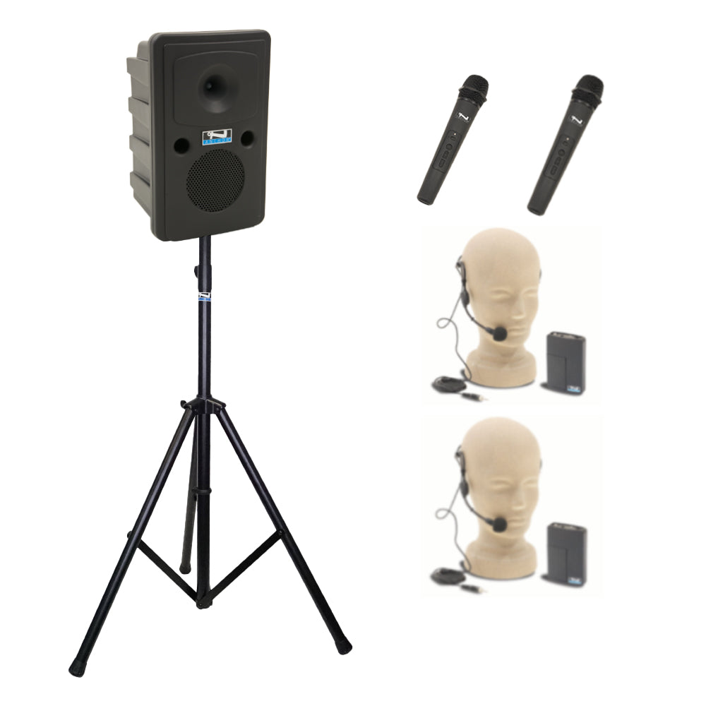 Anchor Audio Go Getter XU4 - Portable PA Speaker System with 4 Wireless Microphones | Perfect for Outdoor Events, Parties, and Public Speaking