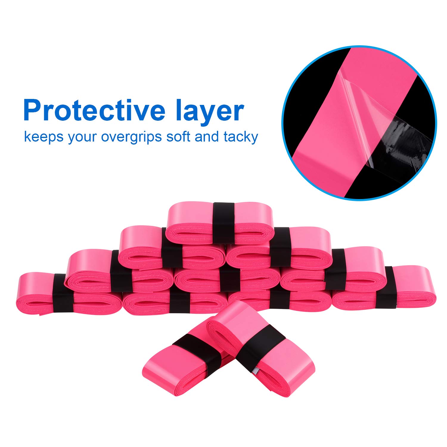 12-Pack Tennis & Badminton Racket Grip Tape Overgrips - Anti-Slip, Sweat Absorbent, Enhanced Performance for Sports & Training