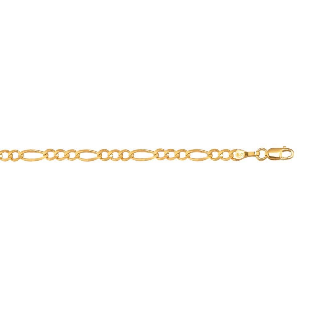 10K Gold 3.7mm Figaro Chain Necklace for Men - Durable Solid Gold Cuban Link Chain - Perfect for Gifts, Everyday Wear & Special Occasions