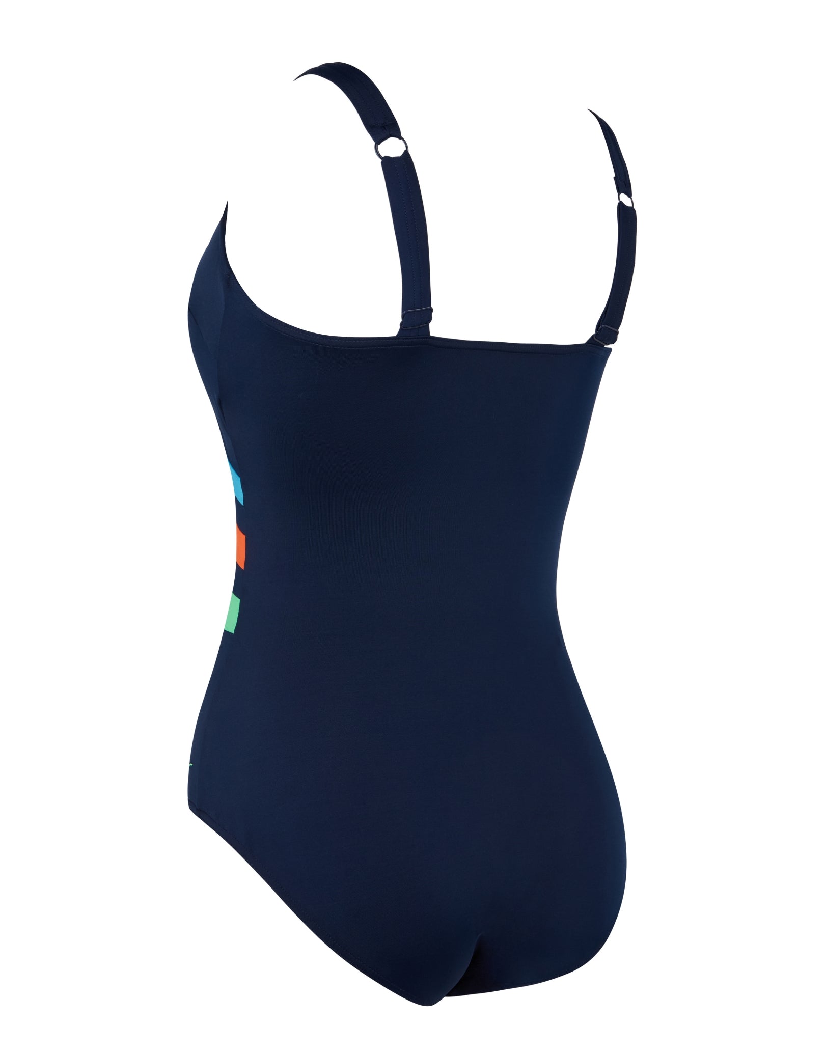 Elegance Wrap Panel Classicback Swimsuit - Blue, Orange, Green | Women's One Piece Bathing Suit for Beach, Pool & Vacation